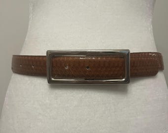 Vintage Christian Dior Snakeskin Belt, Brown Genuine  display picture 3