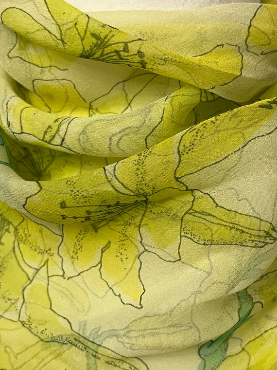 60s Vera floral scarf, verasheer silk vinal scarf… - image 4