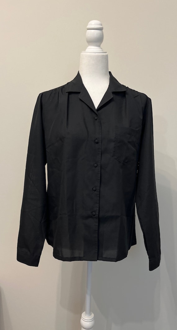 80s black blouse - Gem