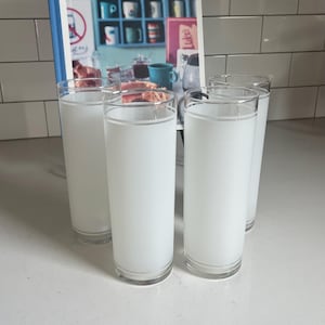 4 Federal Glass frosted Tom Collins glasses, 1960s frosted coolers, highball glasses, iced tea glasses, MCM cocktail glasses, 12oz glasses