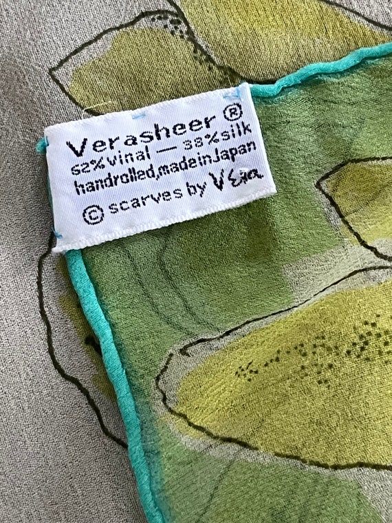 60s Vera floral scarf, verasheer silk vinal scarf… - image 9