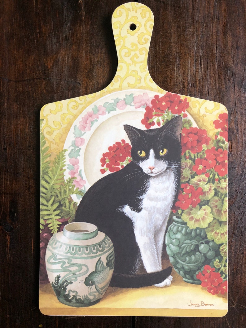 4 Melamine cat cutting boards vintage cat themed Etsy