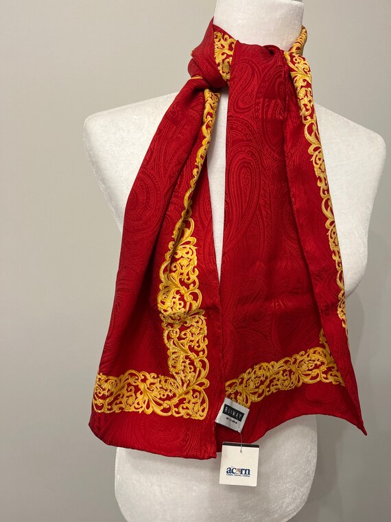Vintage Runway by Echo silk scarf, red & yellow lo