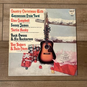 Country Christmas With  Tennessee Ernie Ford Glen Campbell Sonny James Buck Owens Roy Rogers & Dale Evans album, 1960s Country holiday vinyl