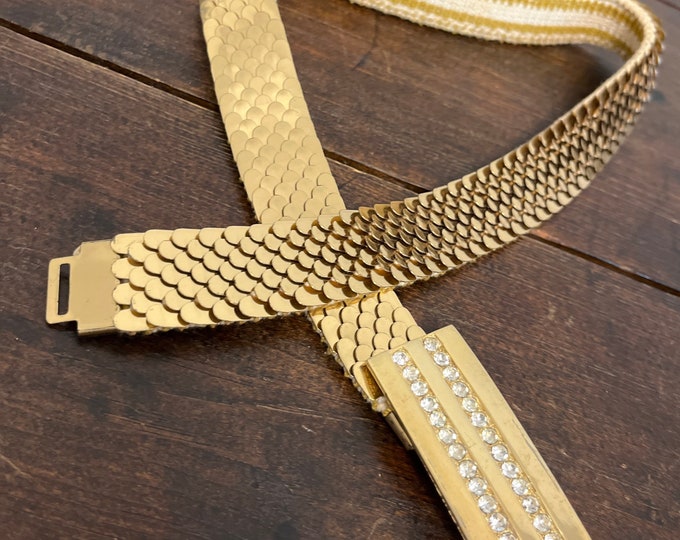 80s Gold Metal Fish Scale Belt Cinch Waist Belt Gold Metal & Etsy