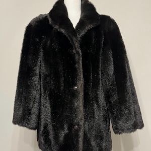 80s Style VI Ltd faux fur coat, dark brown faux fur coat, vintage faux fur coat, rock star glam coat, brown coat, mob wife aesthetic, size M