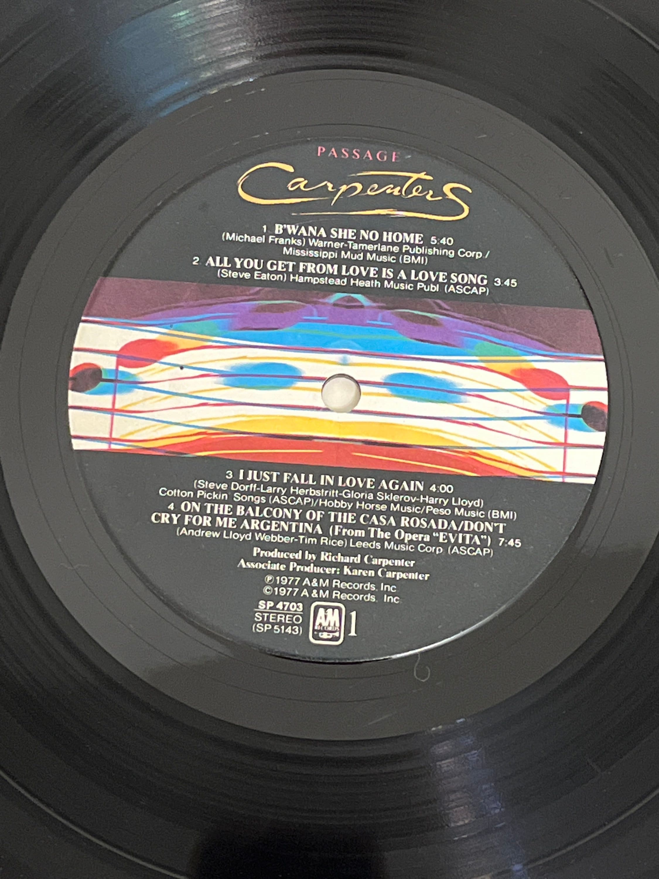 Carpenters Passage Album, 1977 Carpenters Album, Carpenters Vinyl