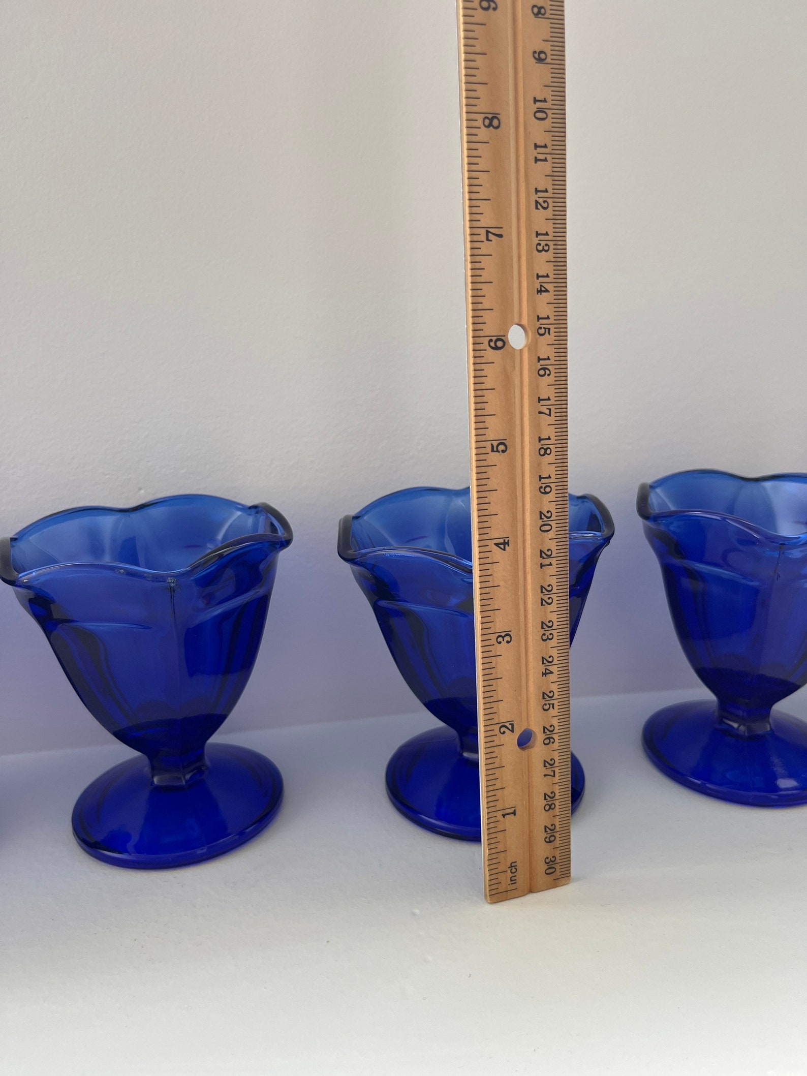 6 Anchor Hocking Cobalt Blue Dessert Bowls Vintage Sundae Etsy