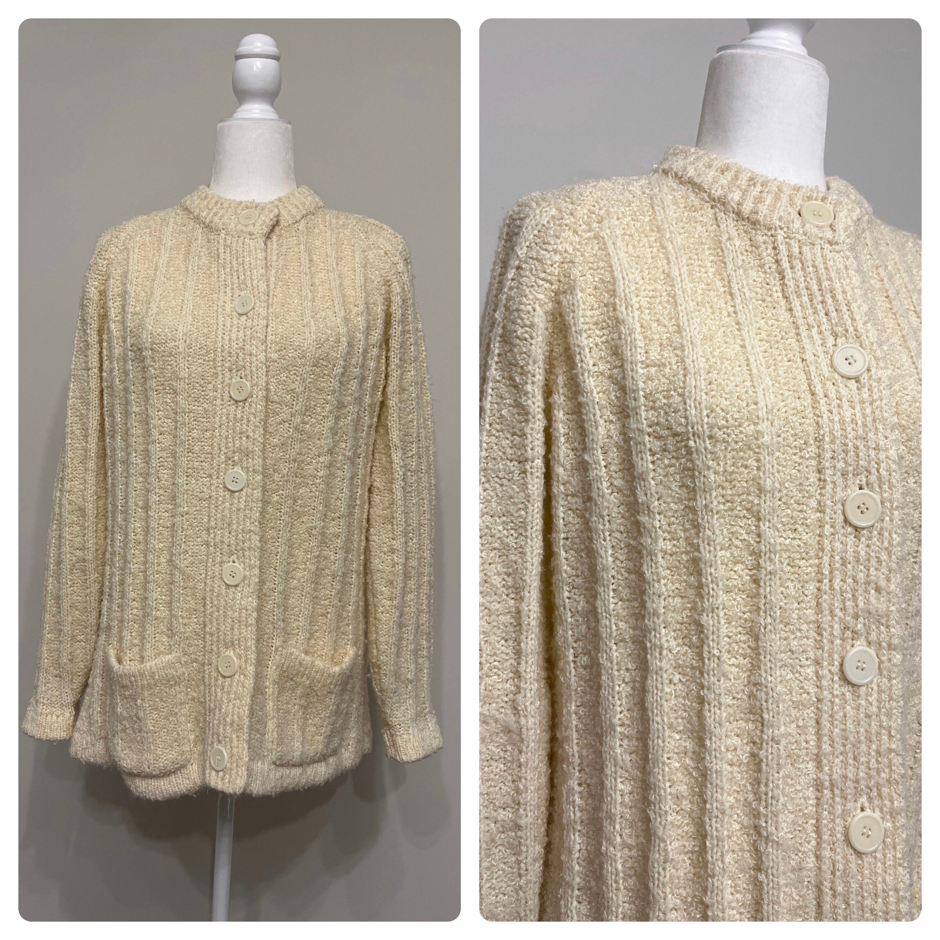 1970's Vintage Tundra Button Down Sweater, Vintage Grandpa
