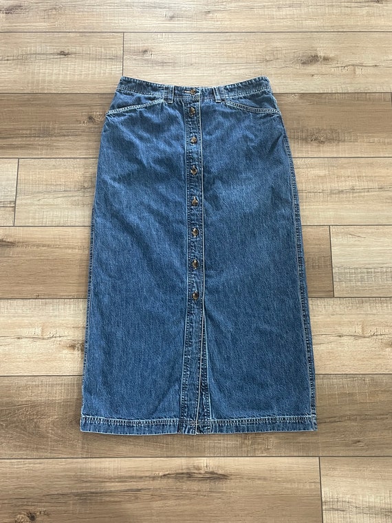 Vintage long denim skirt, Jones New York denim ski