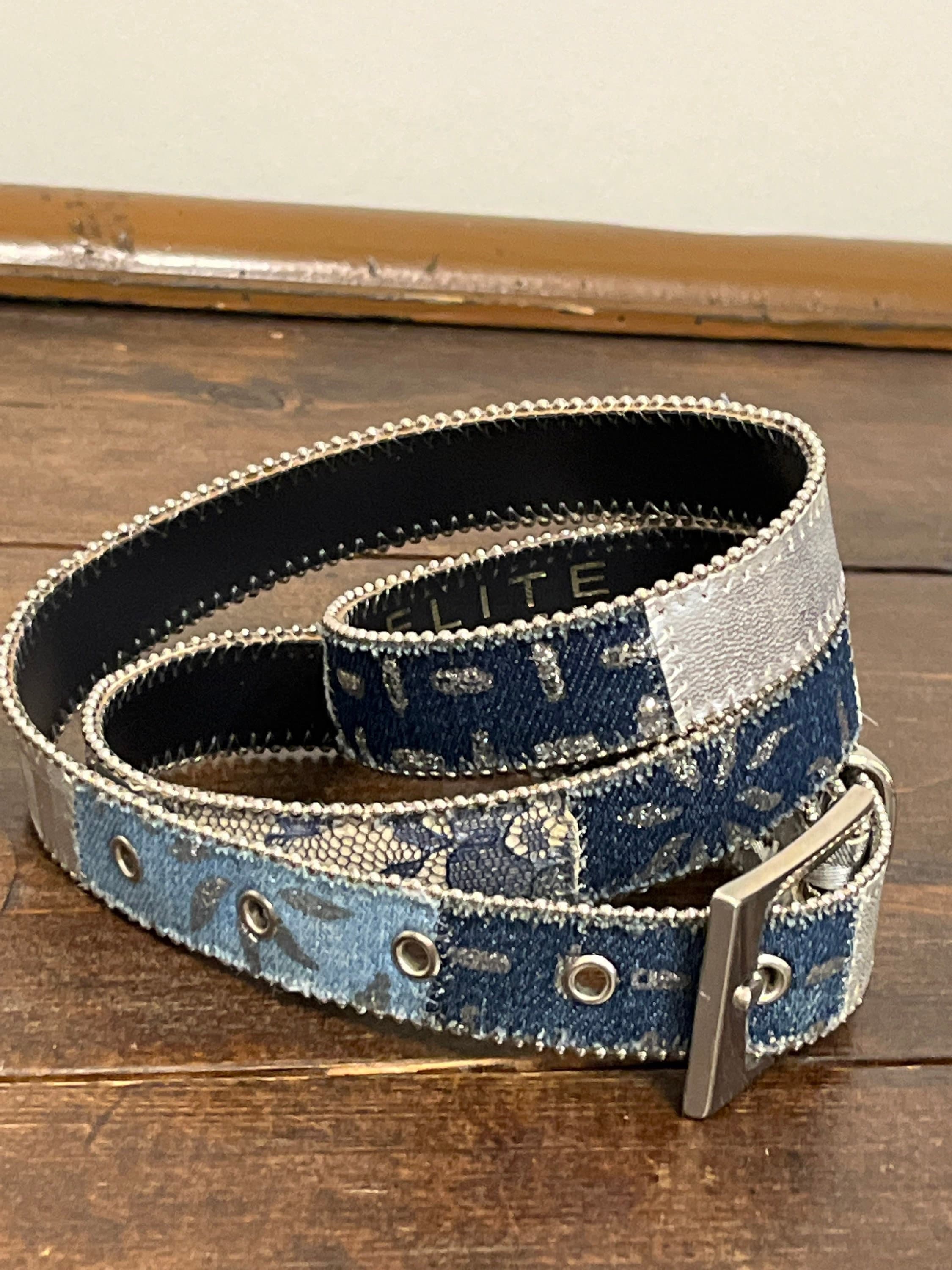 lv denim belt