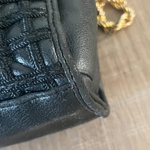 Vintage Valentino Garavani black handbag, RARE 80s 90s black basketweave bag with gold plated tassels, LegitGrails authenticated image 12