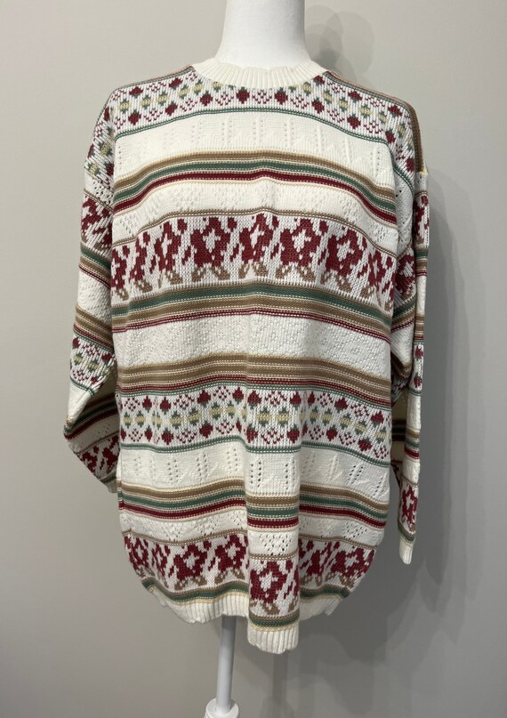 80s Season Ticket cabin sweater, patterned acryli… - image 1