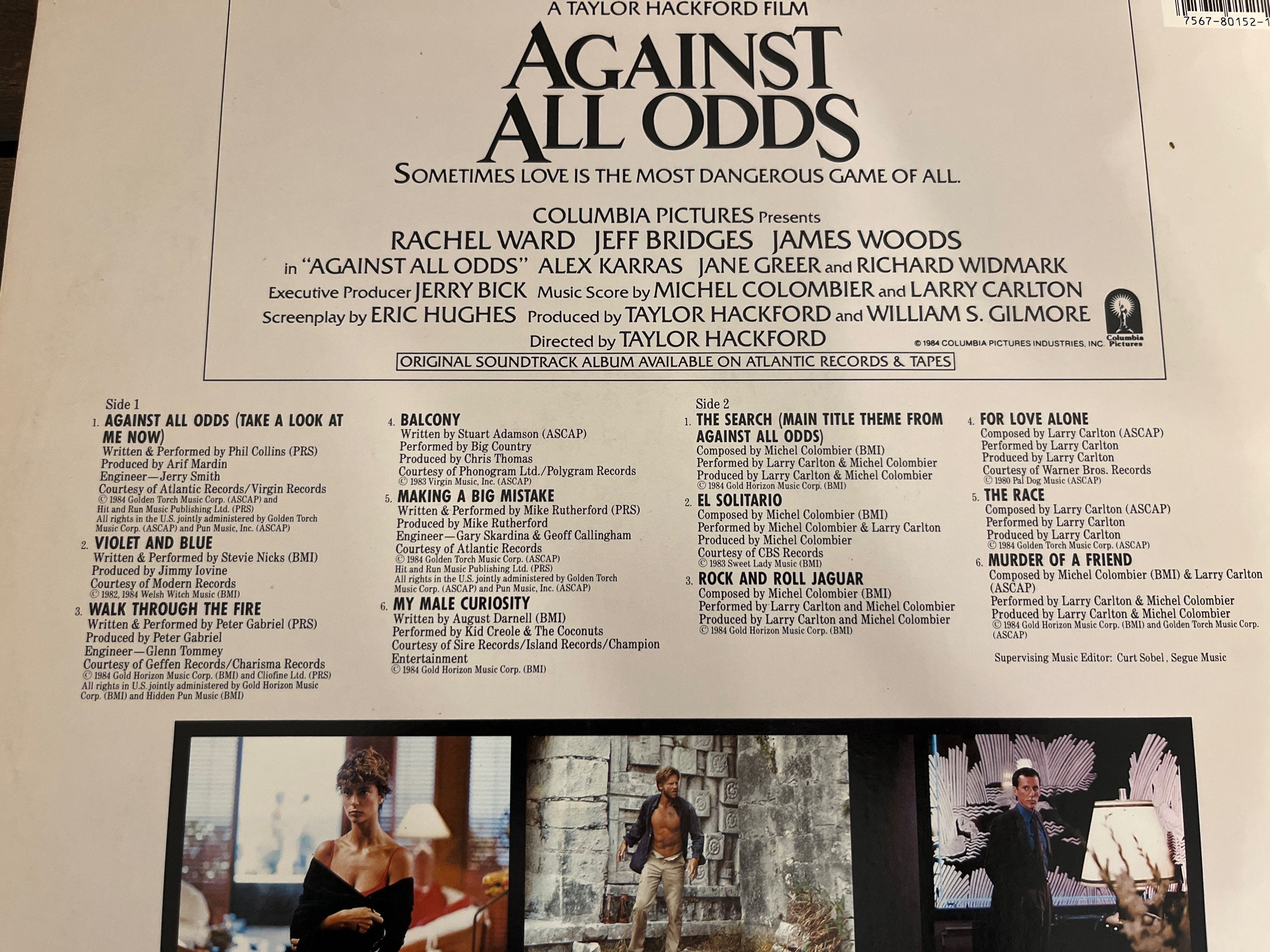 Against All Odds Album Against All Odds Soundtrack 1984 