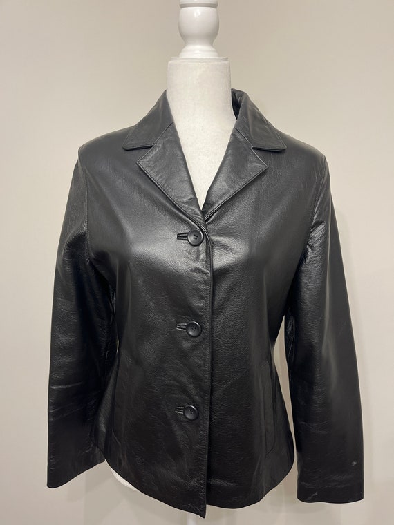 90s black leather jacket, Beyond Sport black leat… - image 5