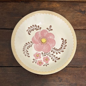 Pink floral Royal China Jeannette serving bowl, 12” vintage vegetable bowl, pasta bowl, salad bowl, cottage floral bowl, boho bowl