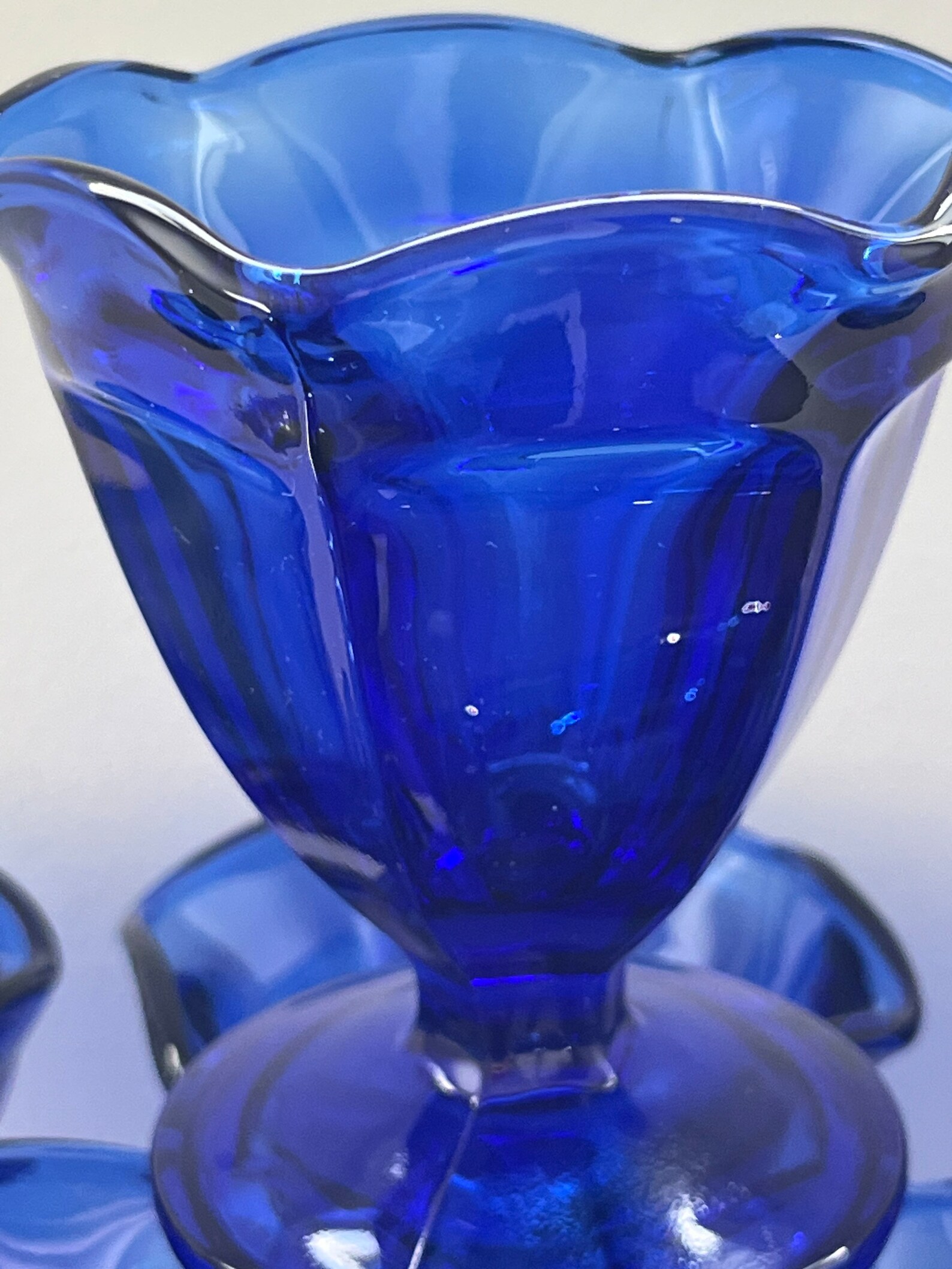 6 Anchor Hocking Cobalt Blue Dessert Bowls Vintage Sundae Etsy