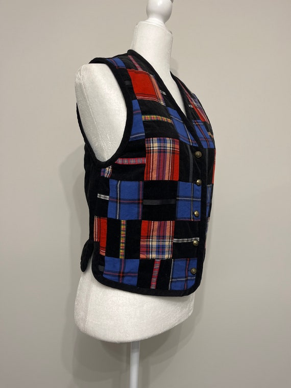 Vintage Susan Bristol Casuals patchwork vest, bla… - image 4