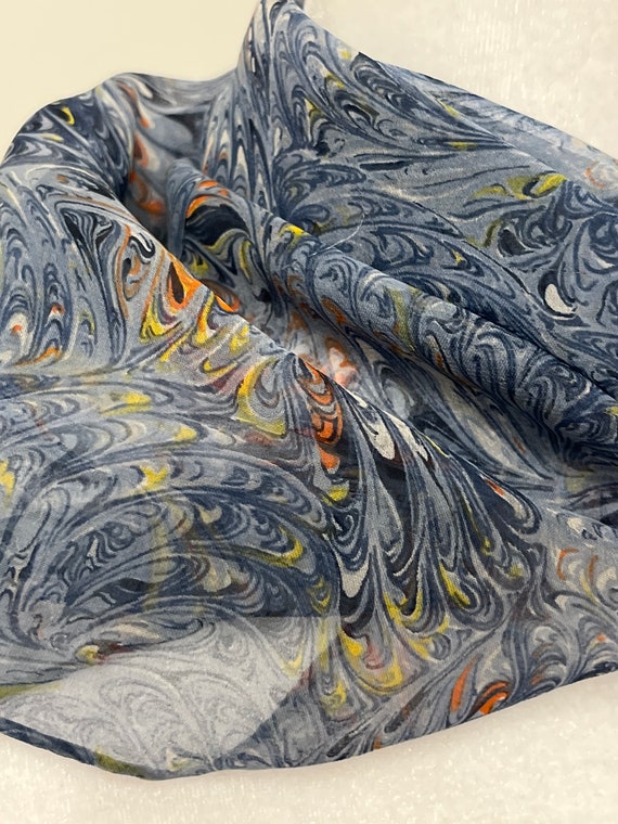 70s Burmel scarf, sheer abstract scarf, mod Kalei… - image 6