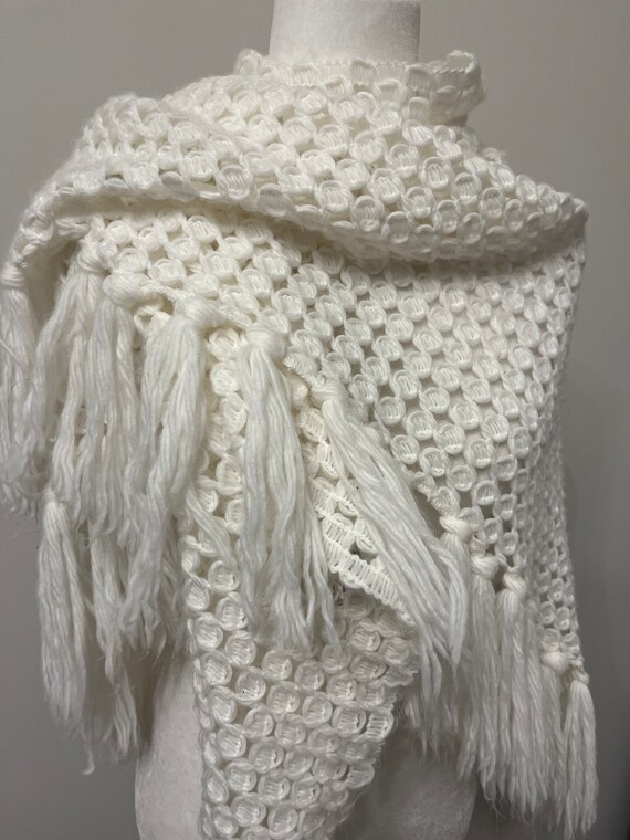 Winter Wear - Soft Knitted Warm Off White Acrylic Women Shawl