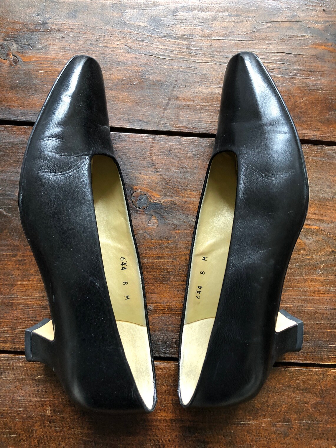 Vintage Bandolino black pumps SPAIN low heels low pumps Etsy
