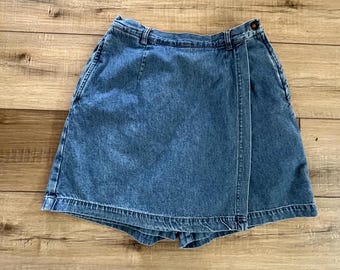 Vintage denim skorts, 90s Y2K Quepasa denim skort, Jean skirt/shorts, Jean skort, size 10
