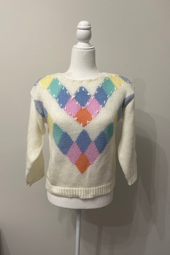 80s pastel ribbon sweater, 20ANS by Mariea Kim swe