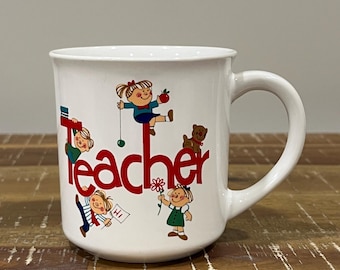 Vintage teacher mug, 80s teacher mug, 80s Message Mug