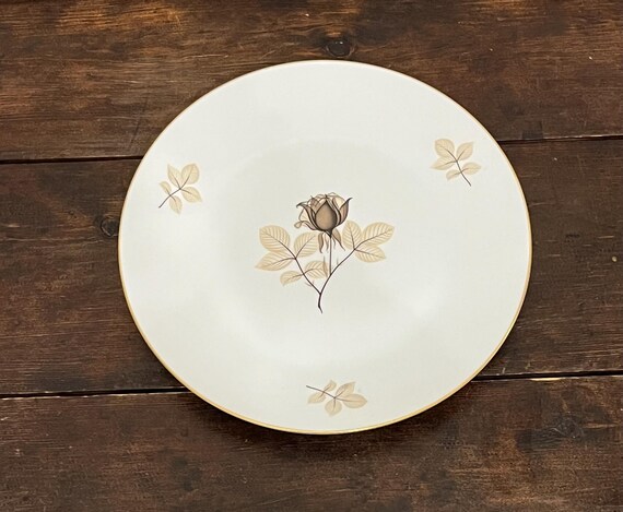 Rosenthal Shadow Rose 12” Chop Plate, Brown Floral Platter, Rose