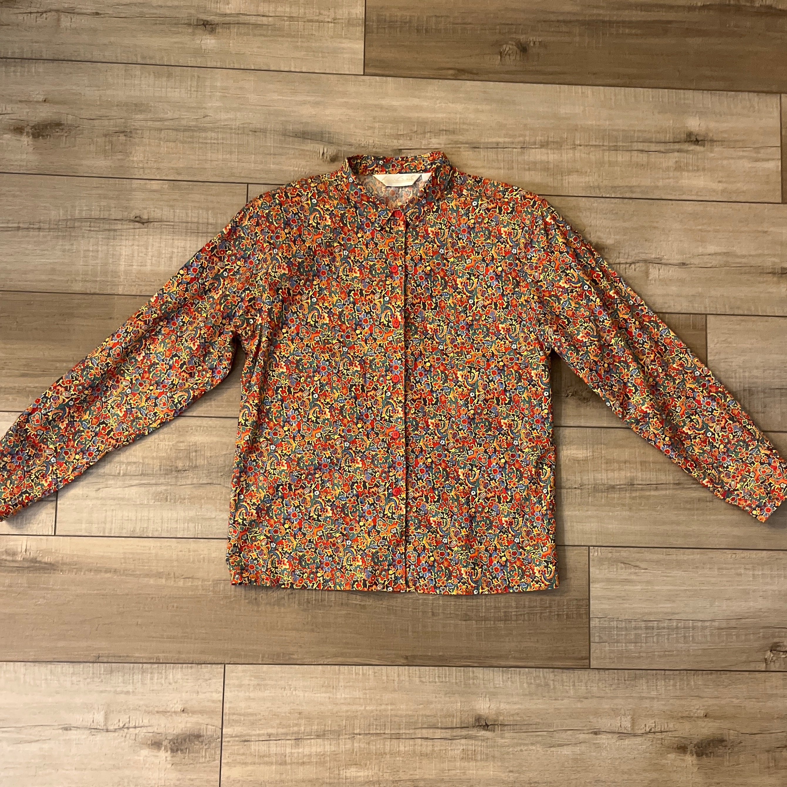 80s Gloria Vanderbilt Floral Shirt, Vintage Floral Blouse 80s Gloria Vanderbilt Floral Shirt, Vintage Floral Blouse