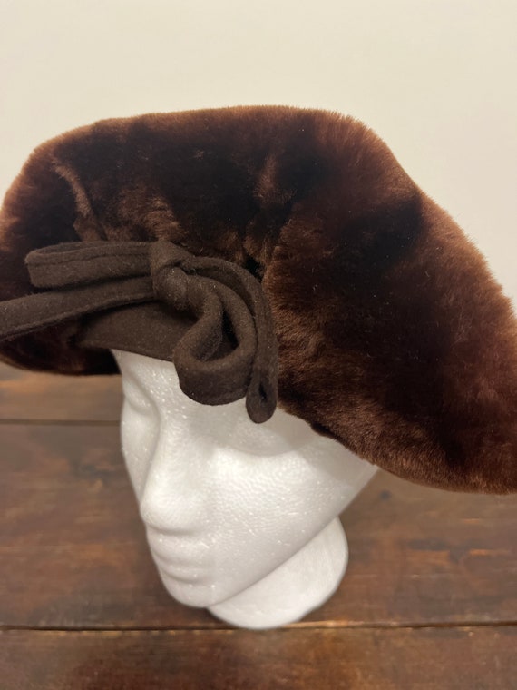 1940s brown fur felt hat, New York Creations hat, 