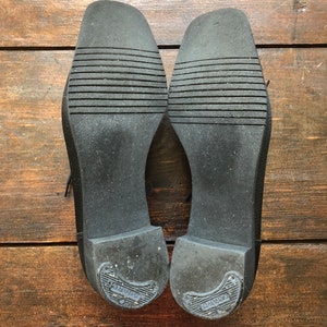 chaussures richelieu noires Salvatore Ferragamo vintage, chaussures à nouer sur le devant pour femmes, richelieus en cuir et résille, mocassins noirs, semelles en caoutchouc, pointure 5 image 8