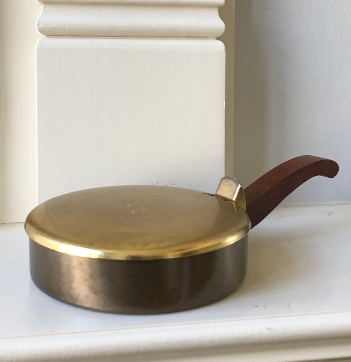 Vintage Brass Bed Warmer Bed Warming Pan Wooden Handle Etsy