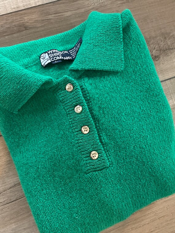 80s green shetland wool sweater, Windsor Shirt Co… - image 7