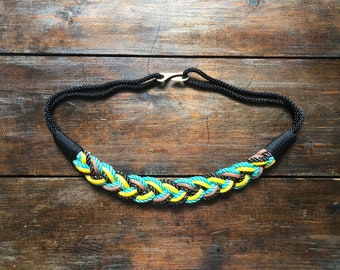 90s Vintage Wide Black Braided Chord Belt/banana Republic  display picture 3