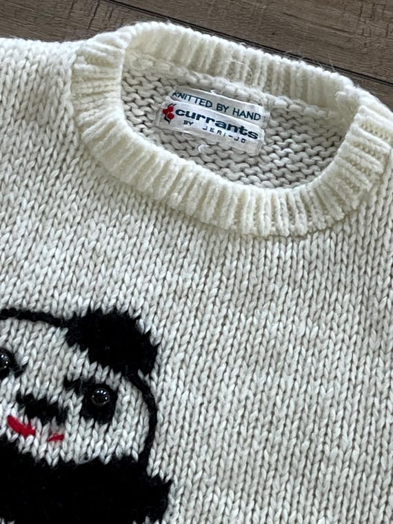 80s Currants by Jeri-Jo panda bear vest, panda bear sweater vest, acrylic sweater vest, novelty vest, vintage sweater vest, cream vest, XS/S View 2