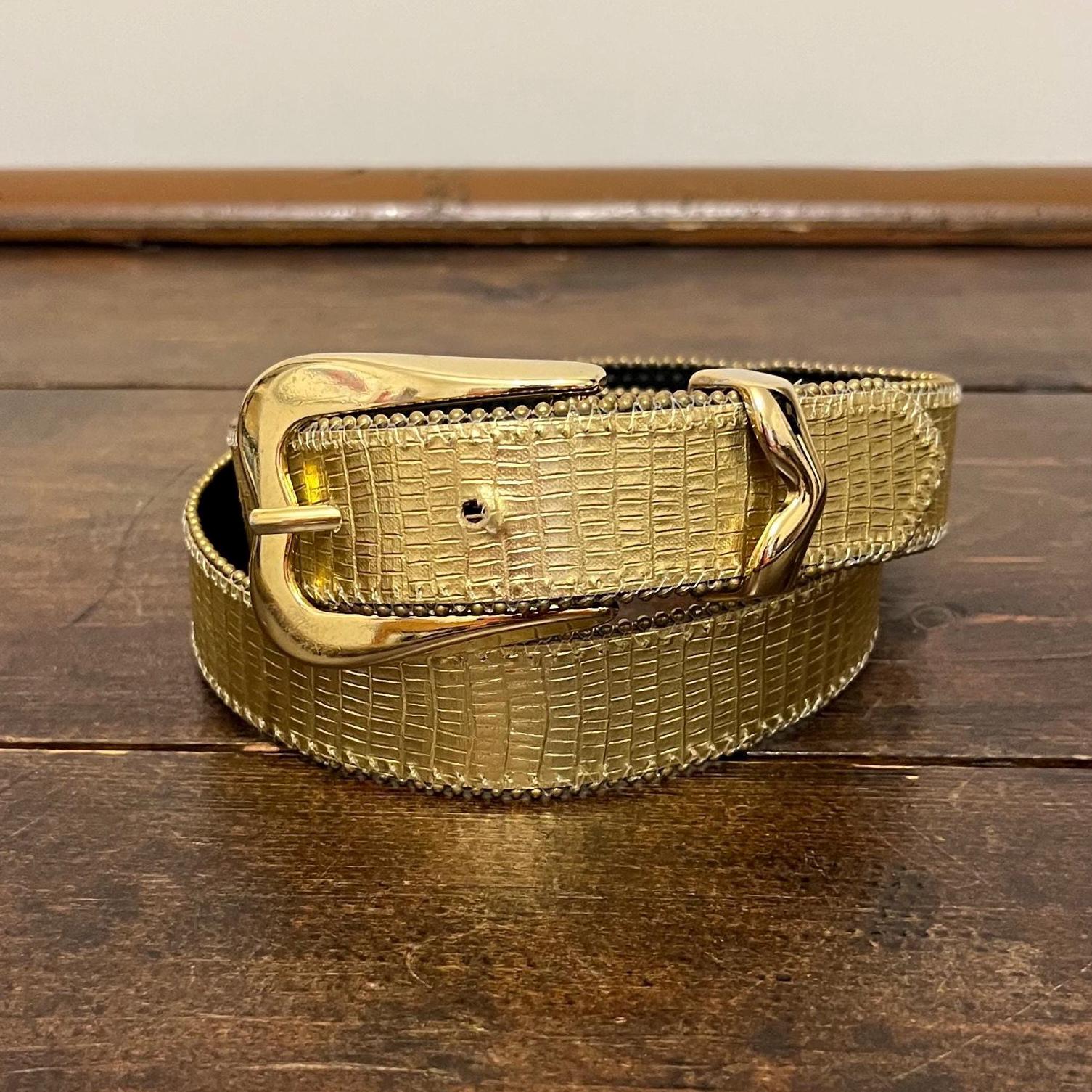 Vintage Elite Fresno California Belt, Metallic Gold Belt  display picture 2