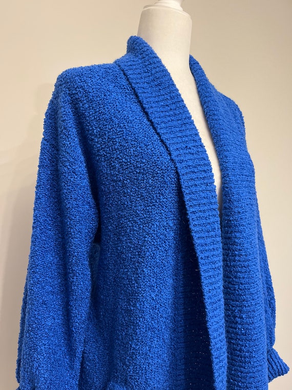 80s royal blue long cardigan, Robinson’s boucle s… - image 3