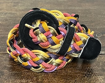 Retro Rope Cord Multi Color Belt POYZA Glizz and Glamz Pastel Multi-color Thick Long Twisted  main image 3