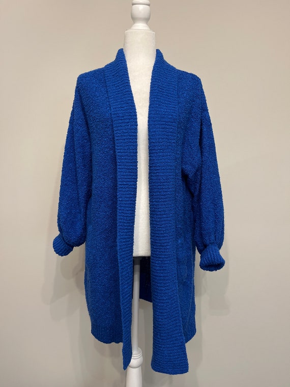 80s royal blue long cardigan, Robinson’s boucle s… - image 2