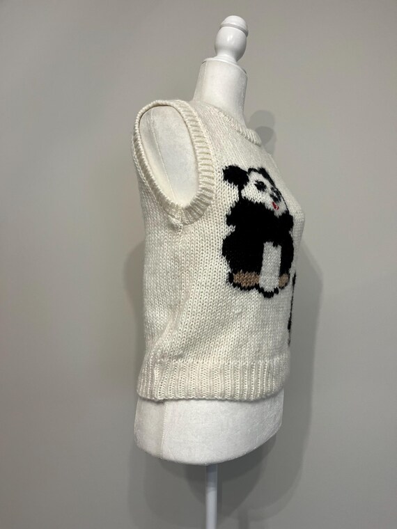 80s Currants by Jeri-Jo panda bear vest, panda bear sweater vest, acrylic sweater vest, novelty vest, vintage sweater vest, cream vest, XS/S View 6