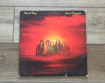 Uriah Heep Sweet Freedom album, 1973 Uriah Heep album, Uriah Heep vinyl, Uriah Heep record, 70s heavy metal music, vintage vinyl, Stealin’