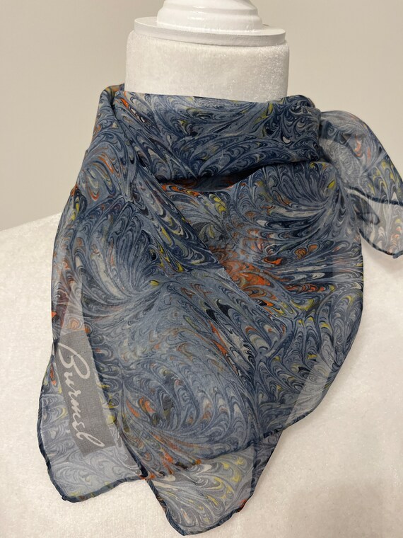 70s Burmel scarf, sheer abstract scarf, mod Kalei… - image 7