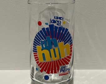 Vaso vintage de Diet Pepsi "Uh Huh, you got right one baby", vaso coleccionable de Diet Pepsi ~Libbey glass