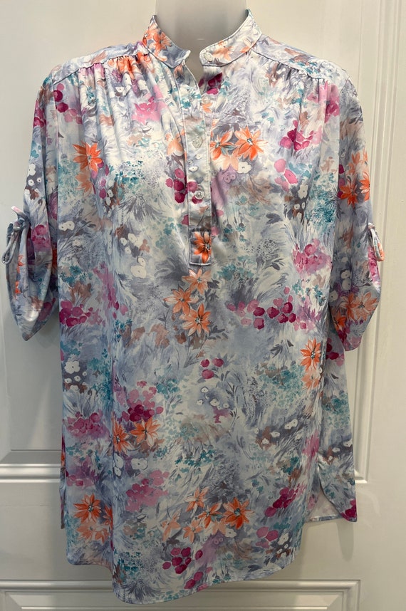 70s 80s Jaylan of California floral blouse, polyes