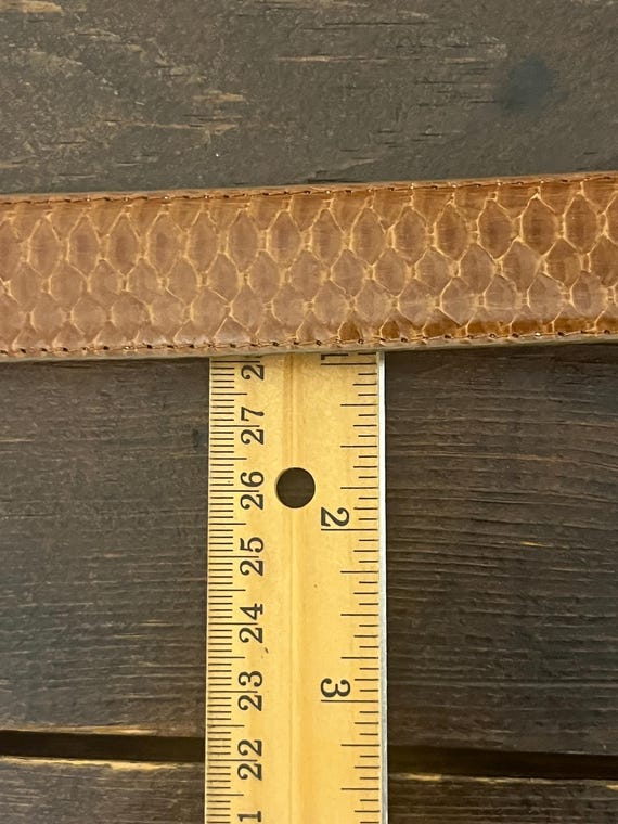 Vintage Christian Dior Snakeskin Belt, Brown Genuine  display picture 2