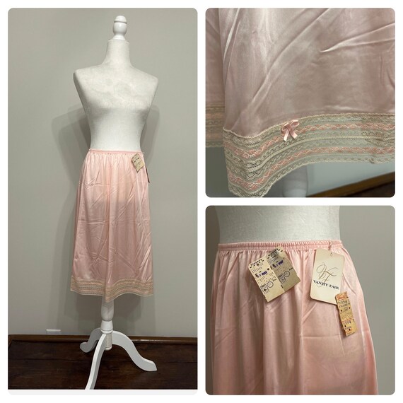 Vintage JC Penney Lingerie Pink Nylon Half Slip in Knee Length With Lace  Trimmed Side Slit Size Medium 25 -  Australia