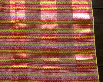 80s 90s Poly Neck Scarf, Mod Neck Scarf, Square Geometric