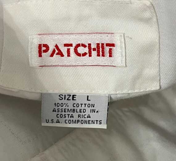 80s Patchit plaid patchwork jacket, white denim p… - image 10