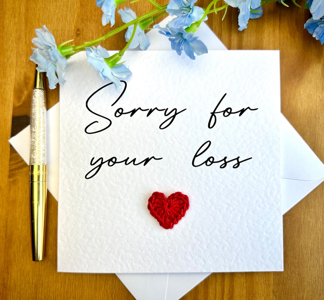 Sorry for Your Loss Card, Sympathy Card, Bereavement Card, Sending Well